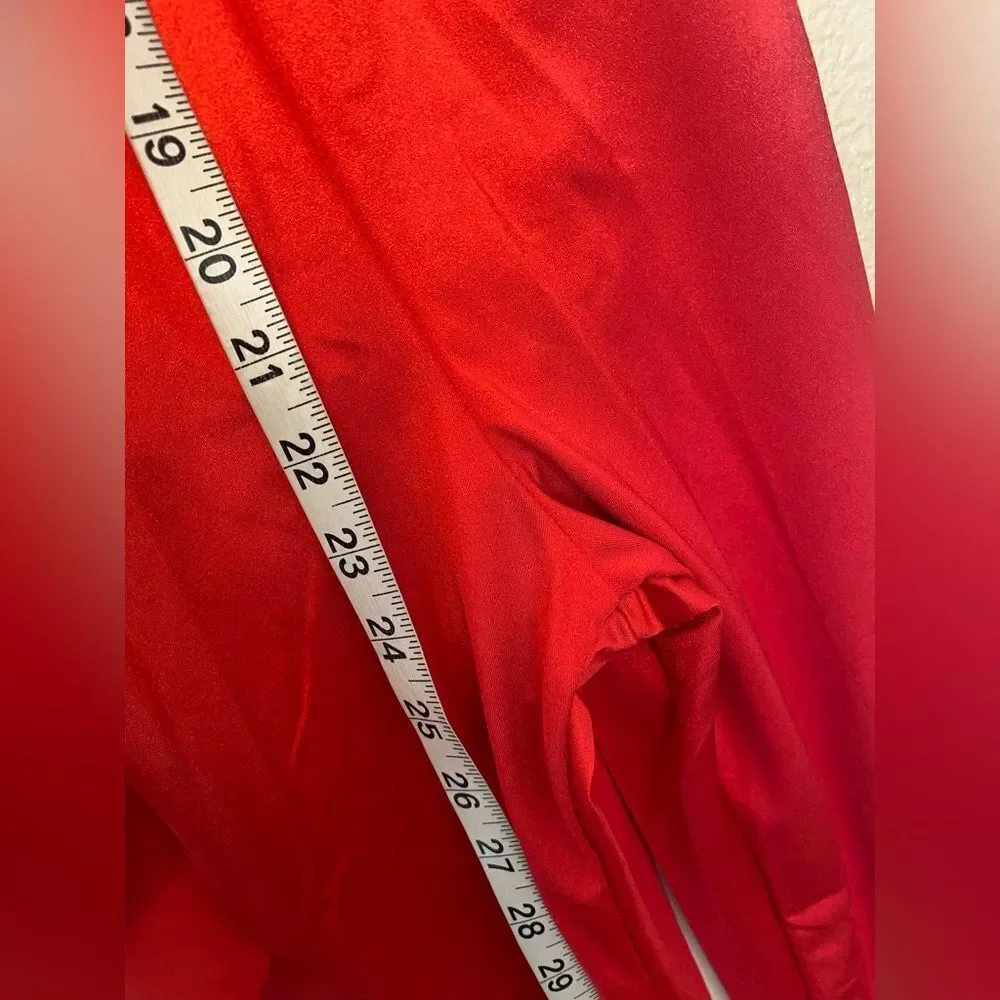 WEISSMAN Dance Costume red asymmetrical ruffl jumpsuit My Little Love 14436 XSA